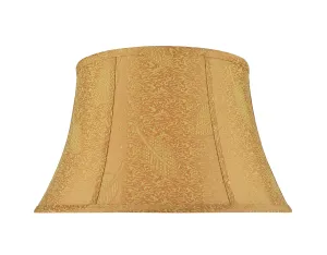 # 30025  Transitional Bell Shape Spider Construction Lamp Shade in Pumpkin Gold with Leaf Design, 19" wide (13" x 19" x 11")