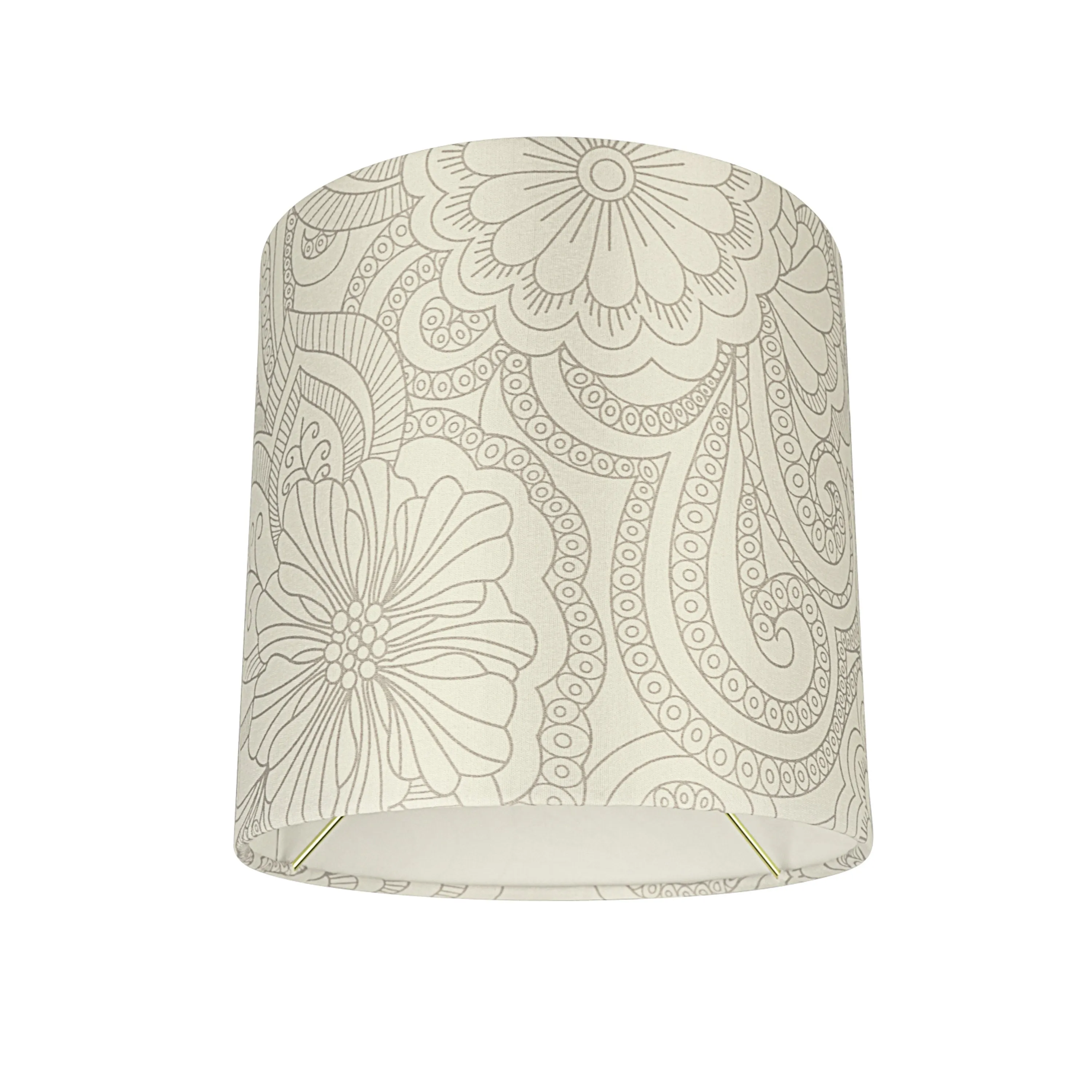 # 58402 Transitional Drum (Cylinder) Shape UNO Construction Lamp Shade in White & Grey, 10" Wide (10" x 10" x 10")