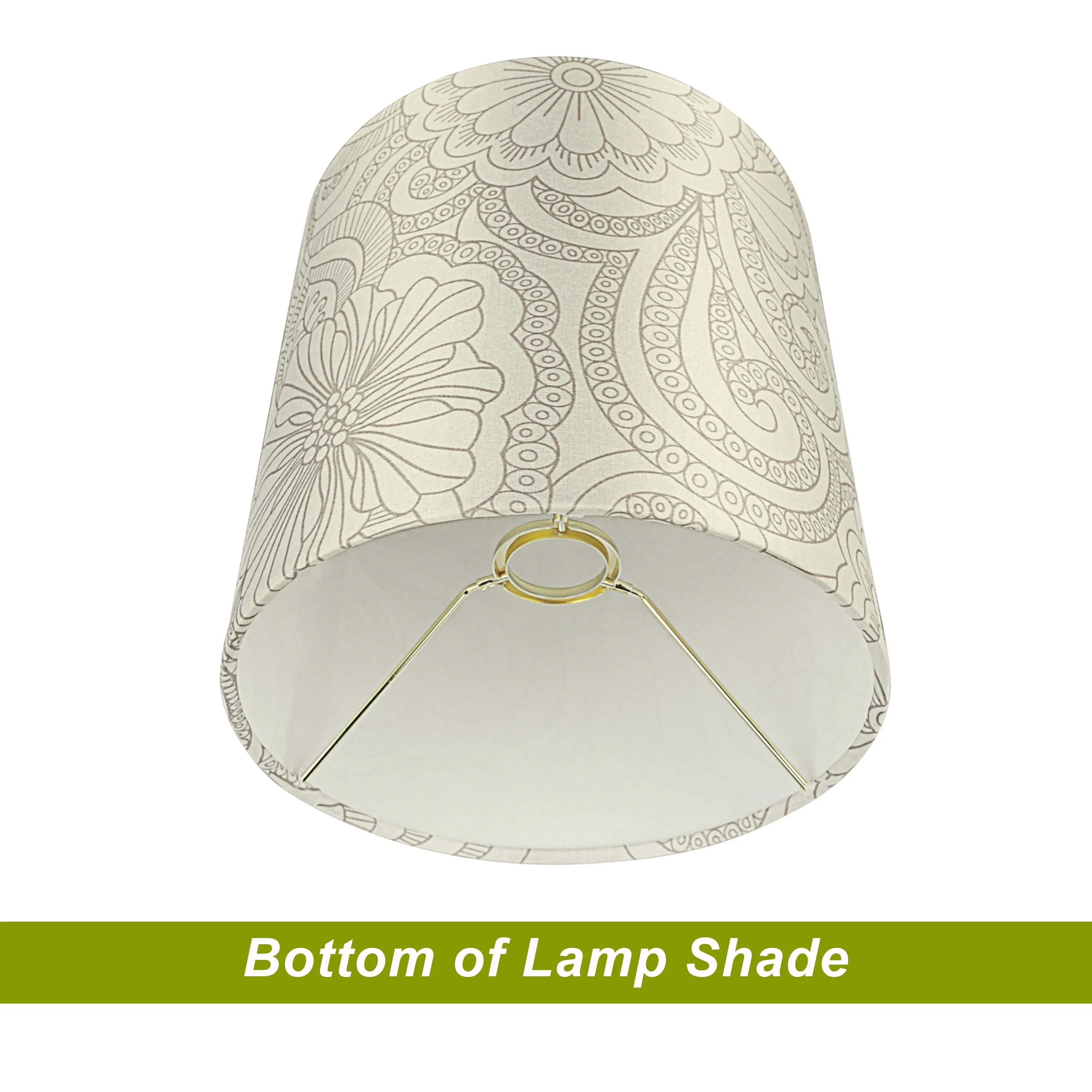 # 58402 Transitional Drum (Cylinder) Shape UNO Construction Lamp Shade in White & Grey, 10" Wide (10" x 10" x 10")