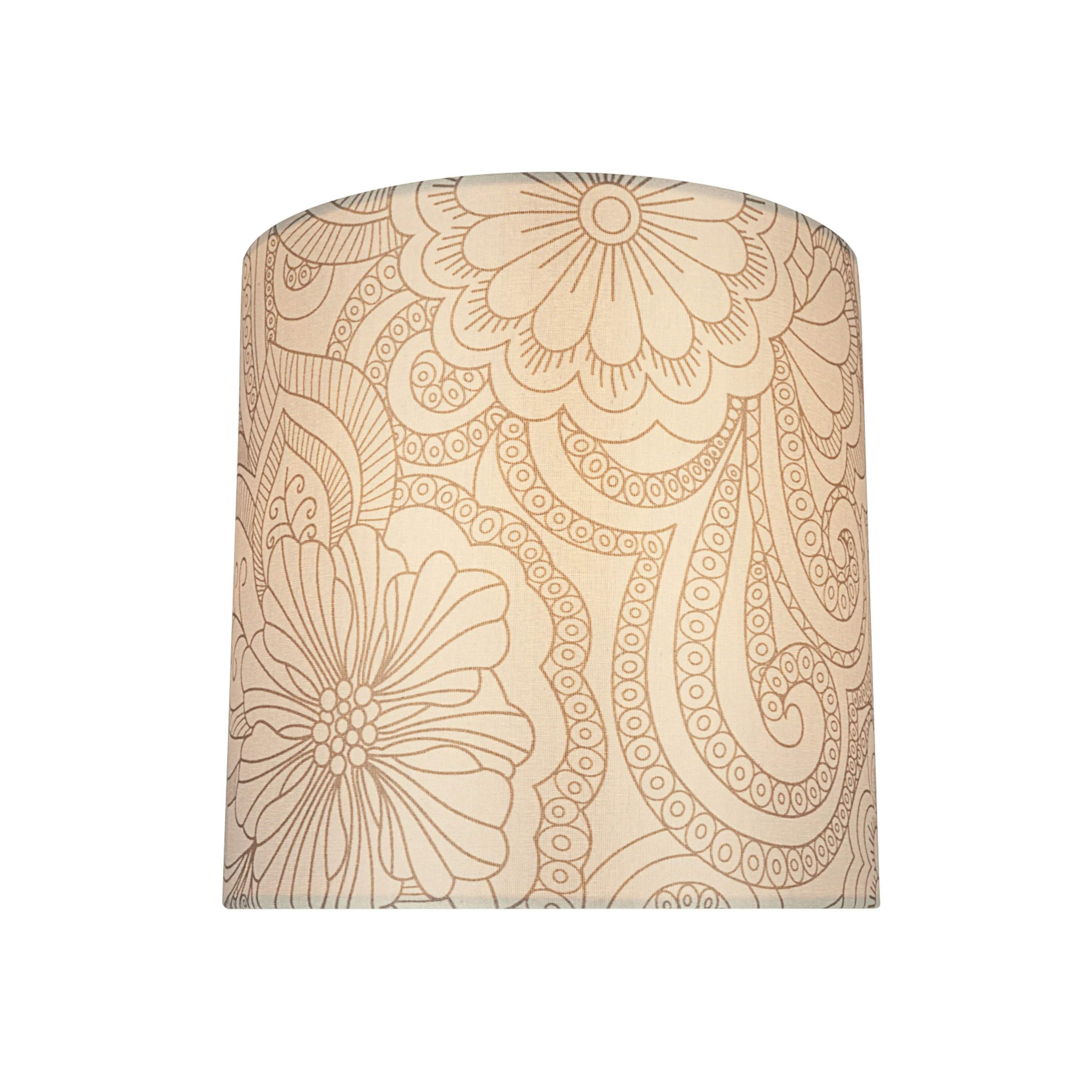 # 58402 Transitional Drum (Cylinder) Shape UNO Construction Lamp Shade in White & Grey, 10" Wide (10" x 10" x 10")