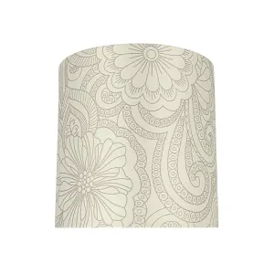 # 58402 Transitional Drum (Cylinder) Shape UNO Construction Lamp Shade in White & Grey, 10" Wide (10" x 10" x 10")
