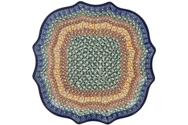 10" 8 Point Plate - Grecian Sea