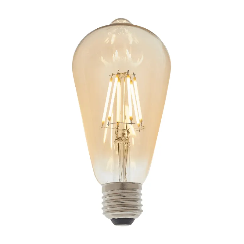 12 X E27 LED Filament Amber Pear Shaped Dimmable 6w Light Bulb