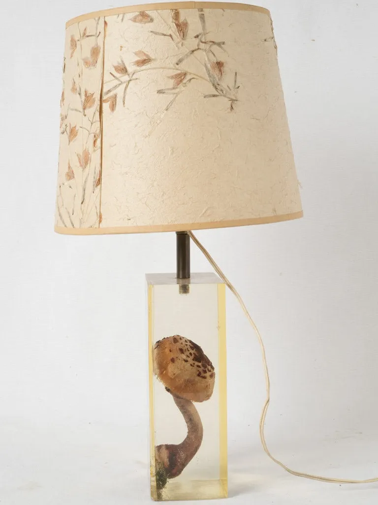 1970s table lamp w/ mushroom in resin - Pierre Giraudon (1923-2012) - 19"