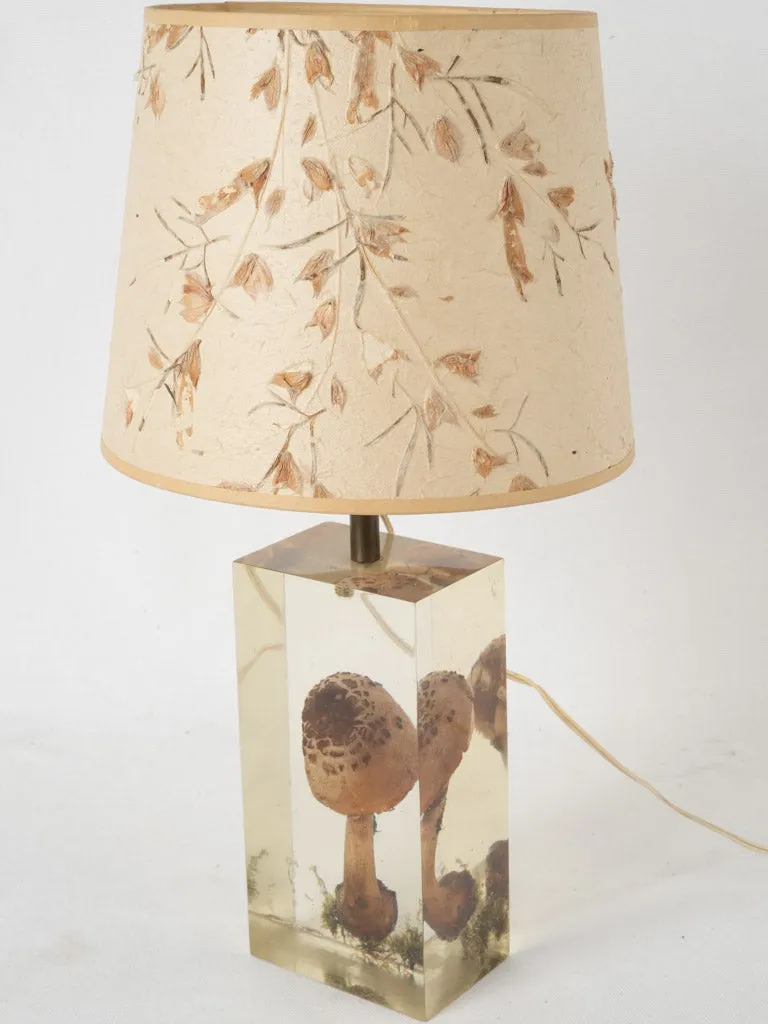 1970s table lamp w/ mushroom in resin - Pierre Giraudon (1923-2012) - 19"