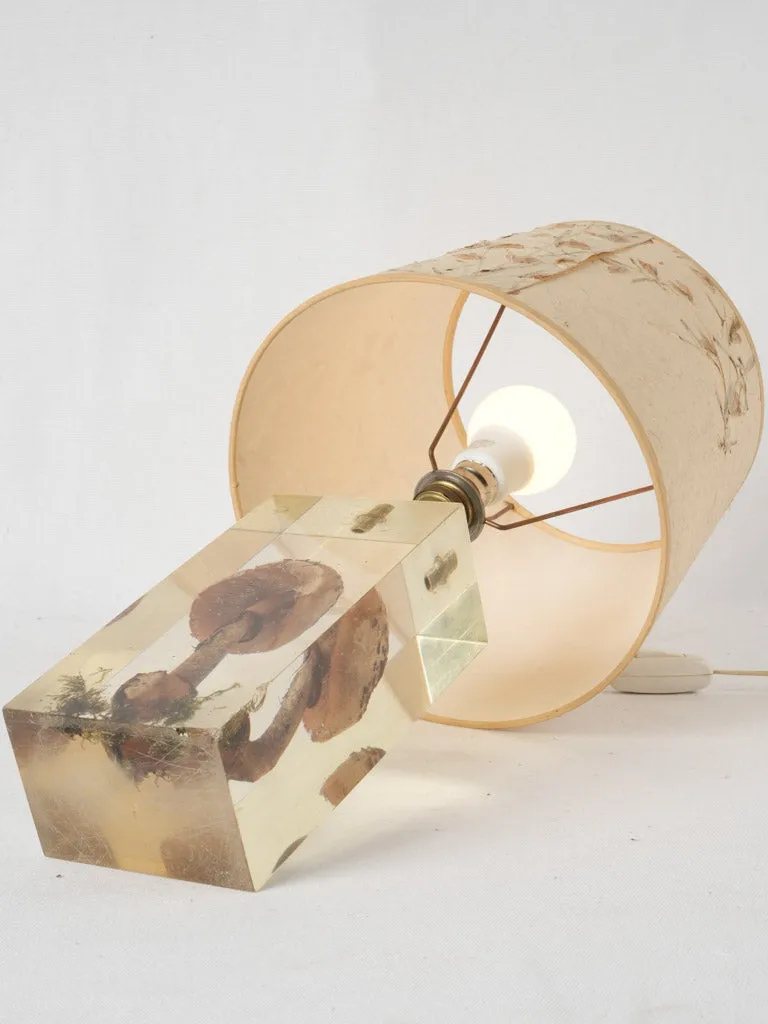 1970s table lamp w/ mushroom in resin - Pierre Giraudon (1923-2012) - 19"