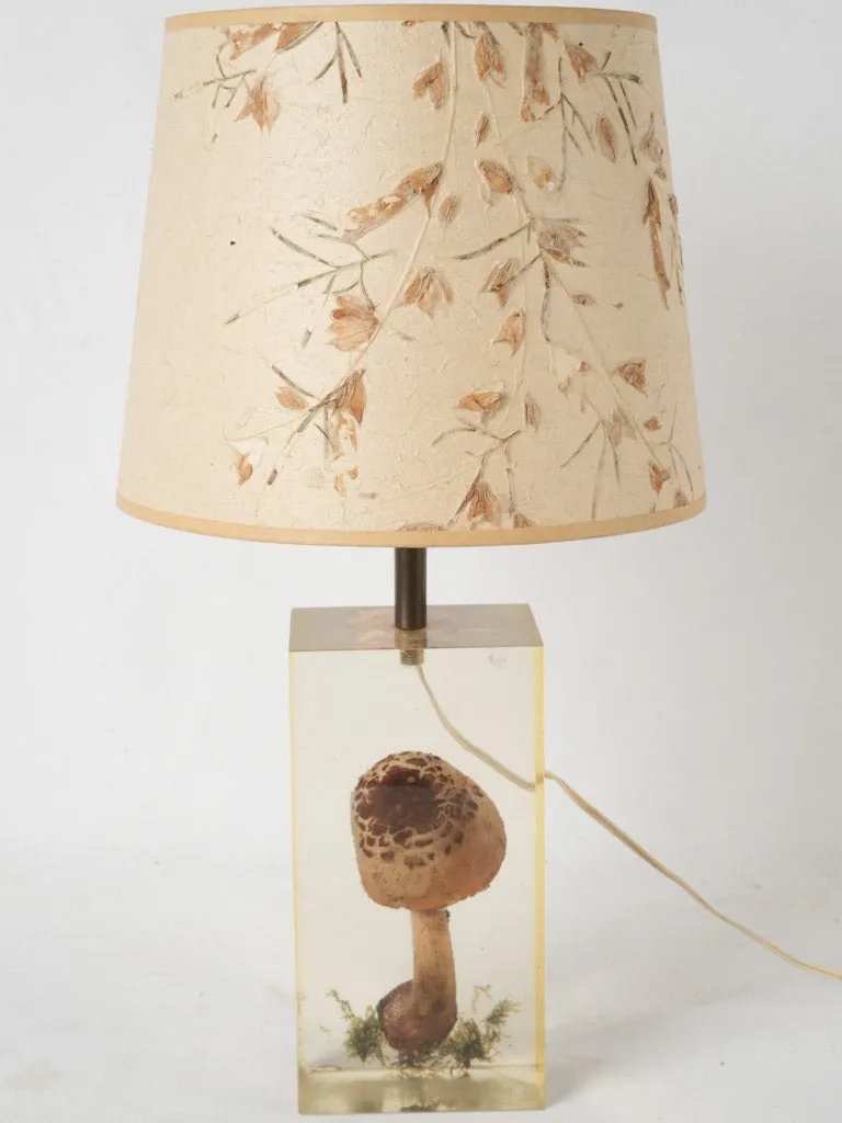1970s table lamp w/ mushroom in resin - Pierre Giraudon (1923-2012) - 19"