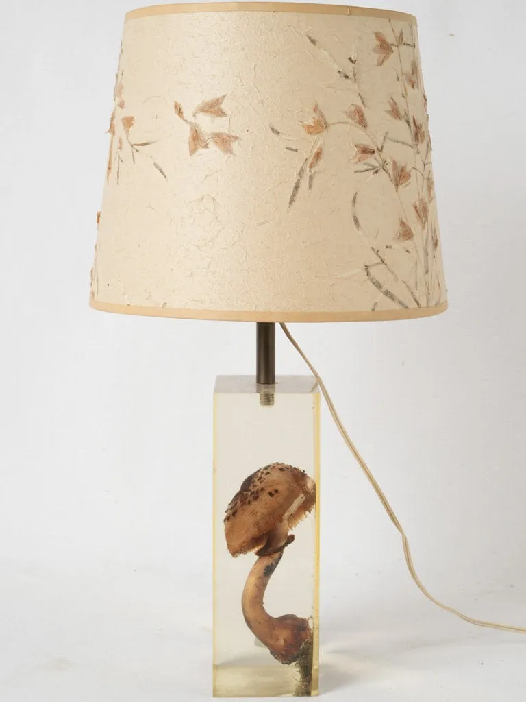 1970s table lamp w/ mushroom in resin - Pierre Giraudon (1923-2012) - 19"