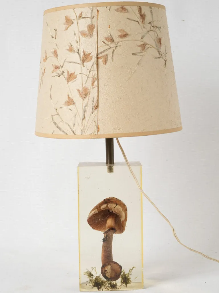 1970s table lamp w/ mushroom in resin - Pierre Giraudon (1923-2012) - 19"