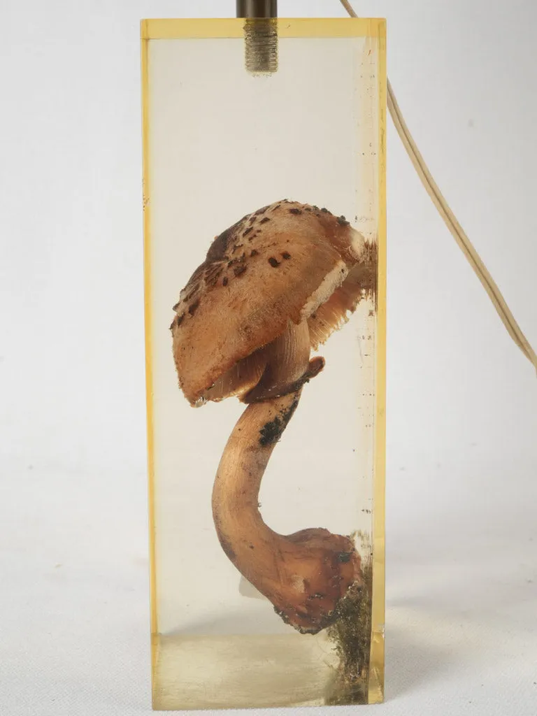 1970s table lamp w/ mushroom in resin - Pierre Giraudon (1923-2012) - 19"