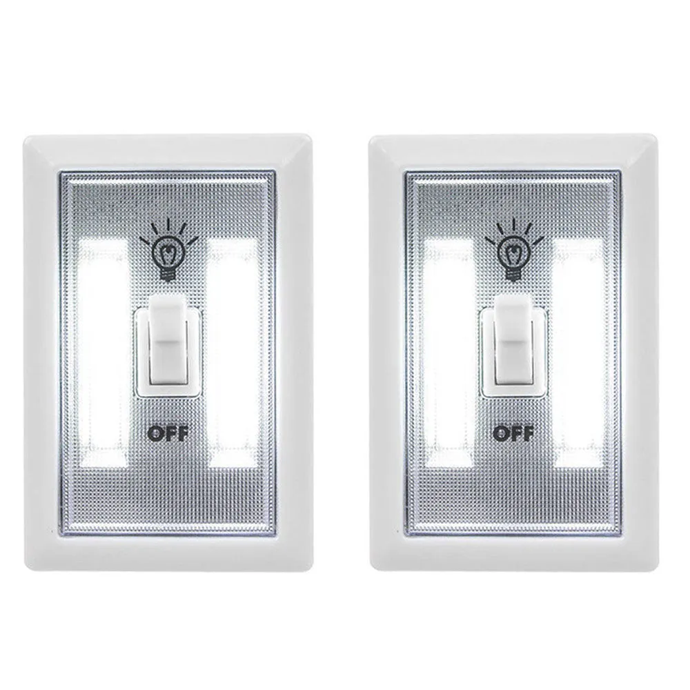 2 COB Lights Switch LED Night Lamp Wireless Closet Wall Lights Battery Operated