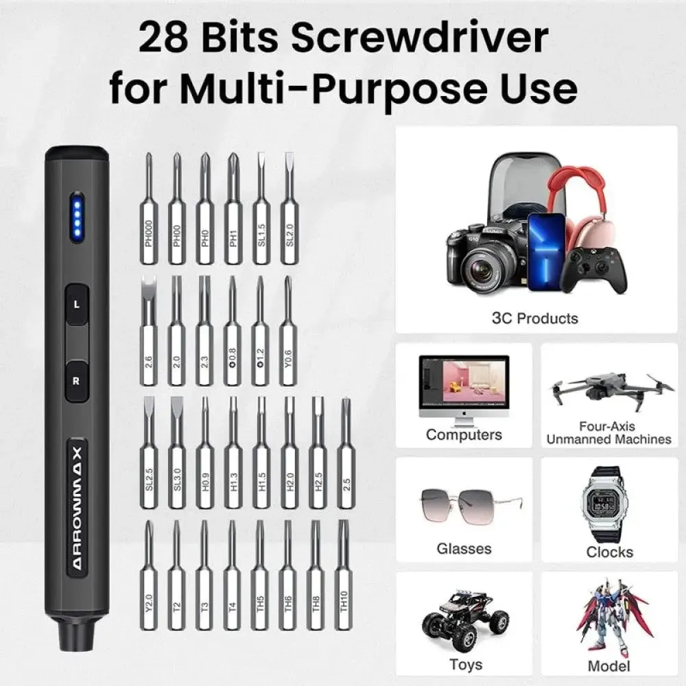 28 In-1 Rechargeable Cordless Magnetic Electric Screwdriver Precision Bits Set