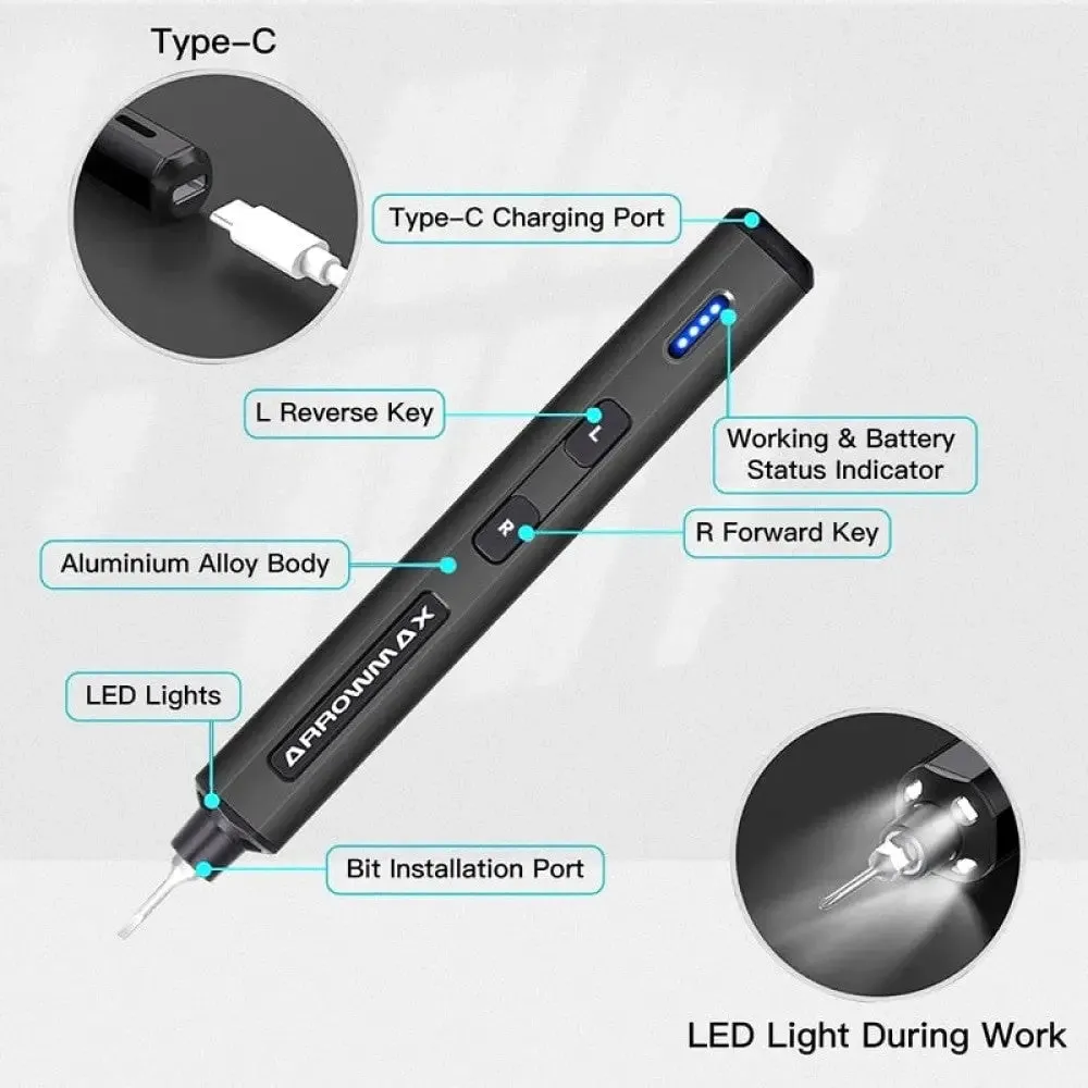 28 In-1 Rechargeable Cordless Magnetic Electric Screwdriver Precision Bits Set