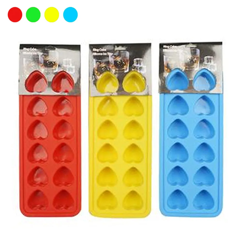 3 Silicone Ice Tray Heart Shaped Cube Maker Jelly Chocolate Cake Mold Party New
