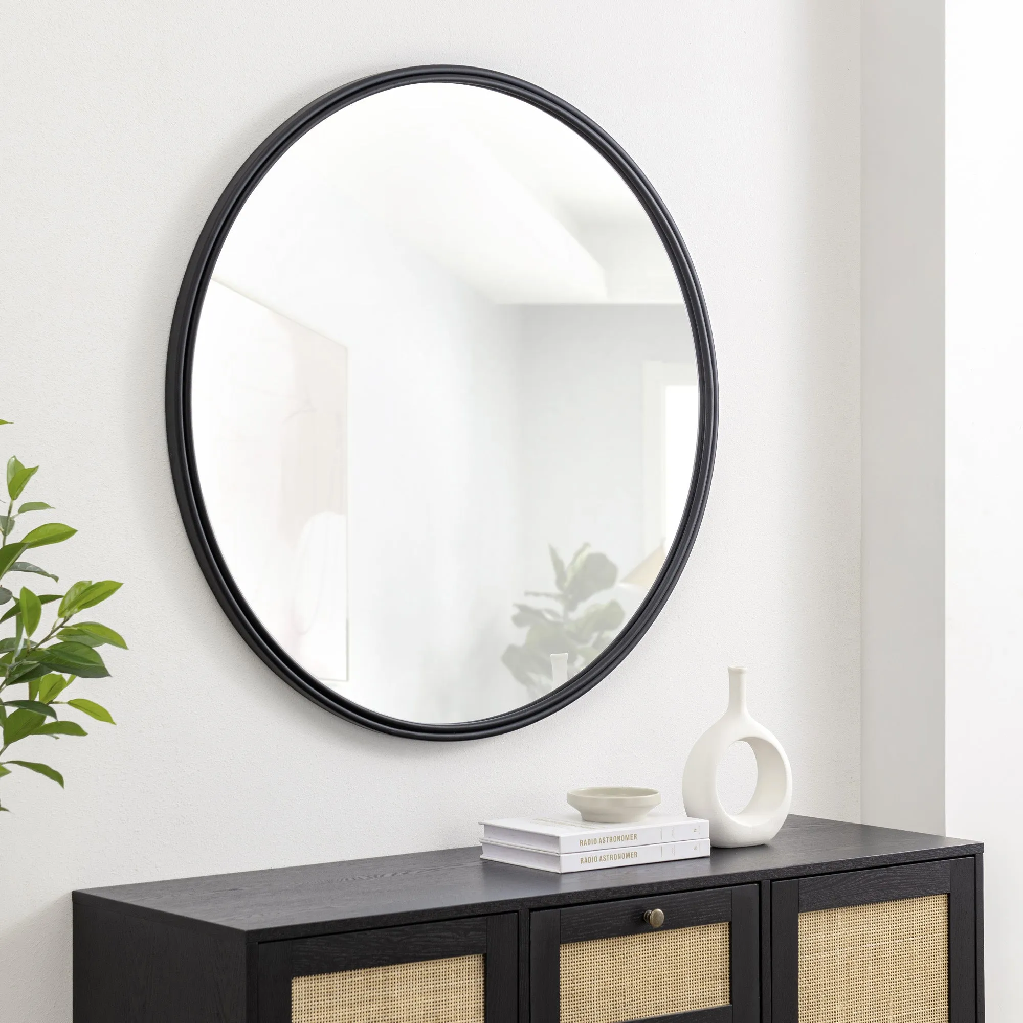 36" Double Ribbed Frame Mirror