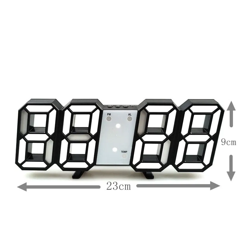 3d Led Digital Clock Luminous Fashion Wall Clock Multifunctional Creative Usb Plug in Electronic Clock Home Decoration