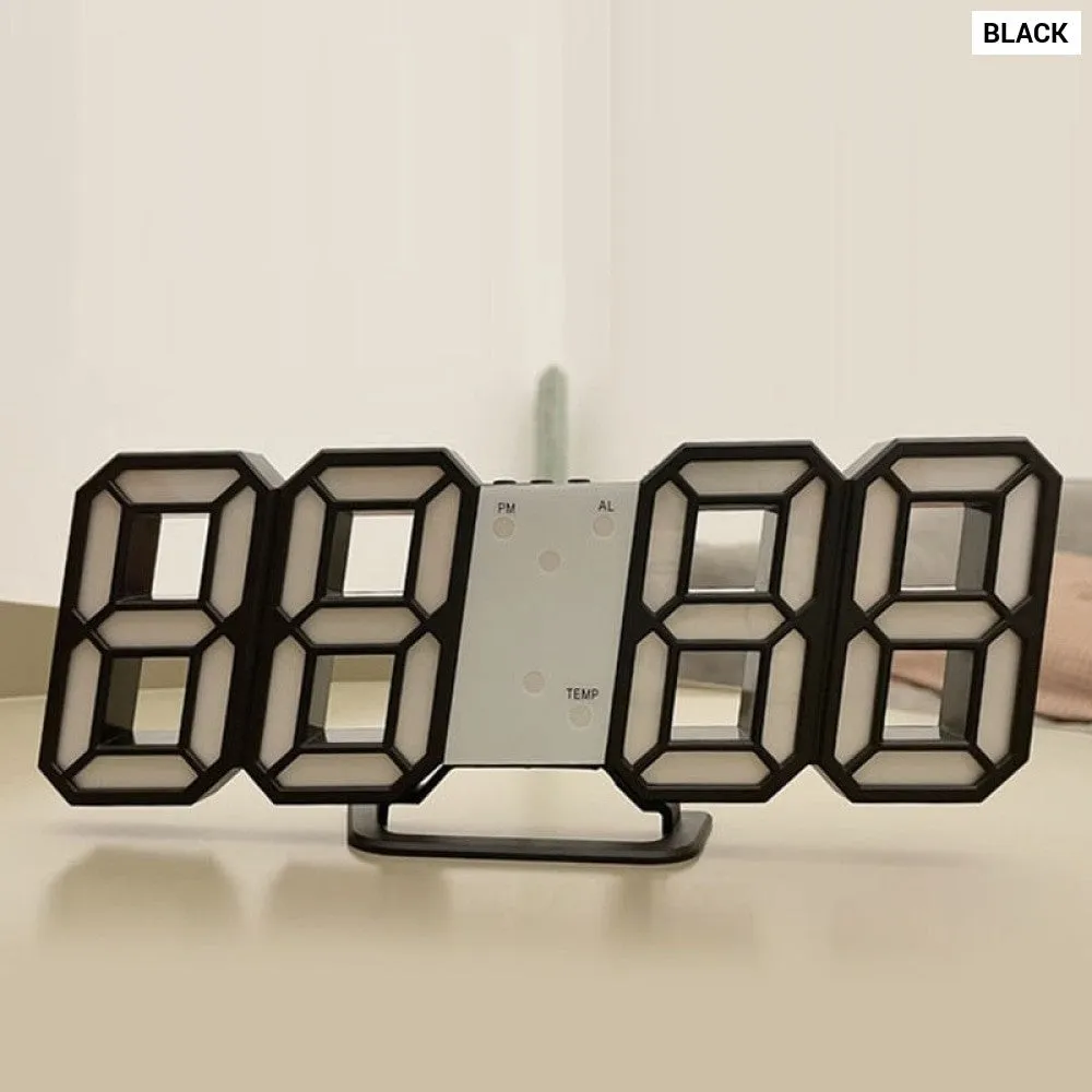 3d Led Digital Clock Luminous Fashion Wall Clock Multifunctional Creative Usb Plug in Electronic Clock Home Decoration