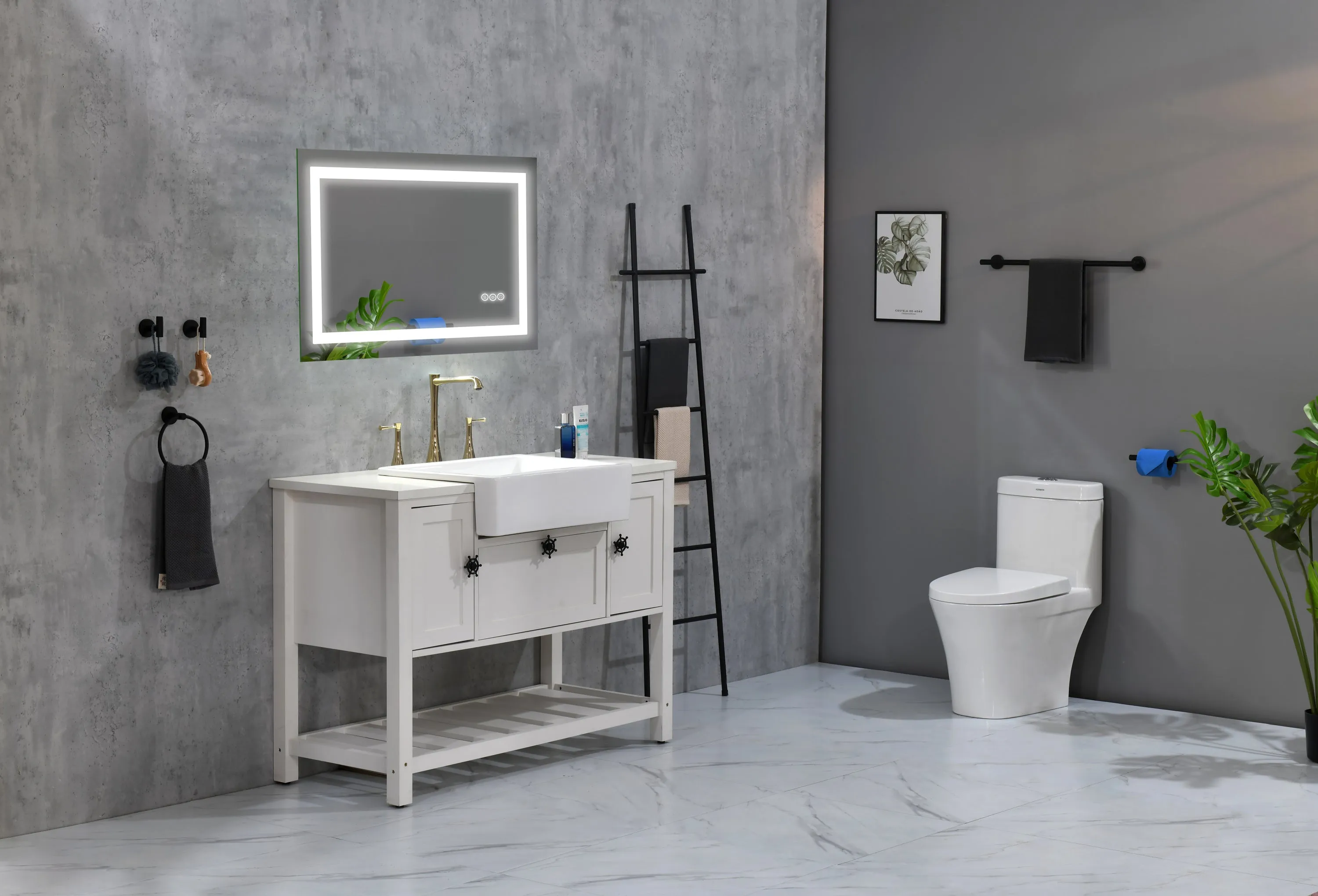 48 x 24 Inch LED Mirror Bathroom Vanity Mirrors with Lights, Wall Mounted Anti-Fog Memory Large Dimmable Front Light Makeup Mirror