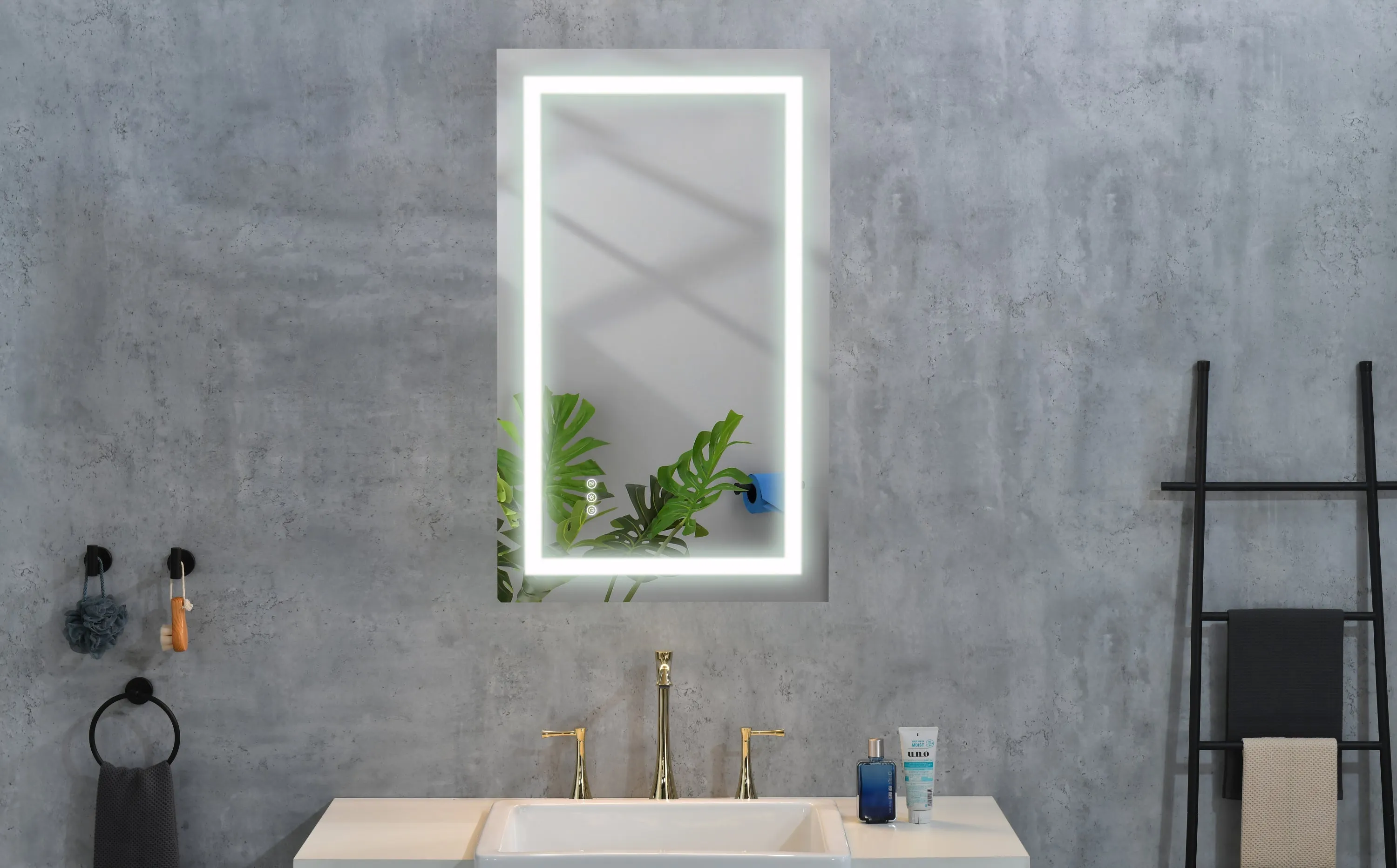 48 x 24 Inch LED Mirror Bathroom Vanity Mirrors with Lights, Wall Mounted Anti-Fog Memory Large Dimmable Front Light Makeup Mirror