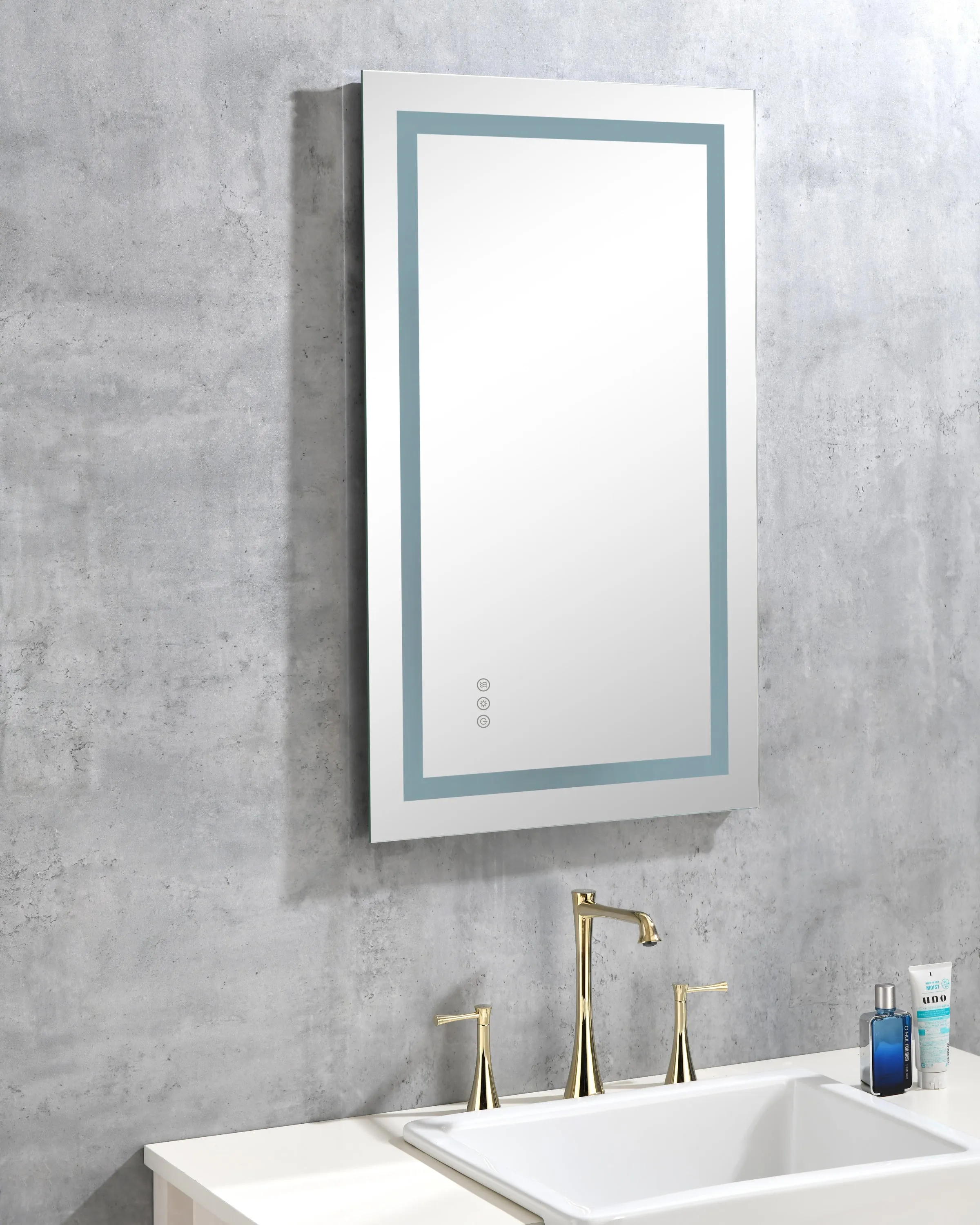 48 x 24 Inch LED Mirror Bathroom Vanity Mirrors with Lights, Wall Mounted Anti-Fog Memory Large Dimmable Front Light Makeup Mirror