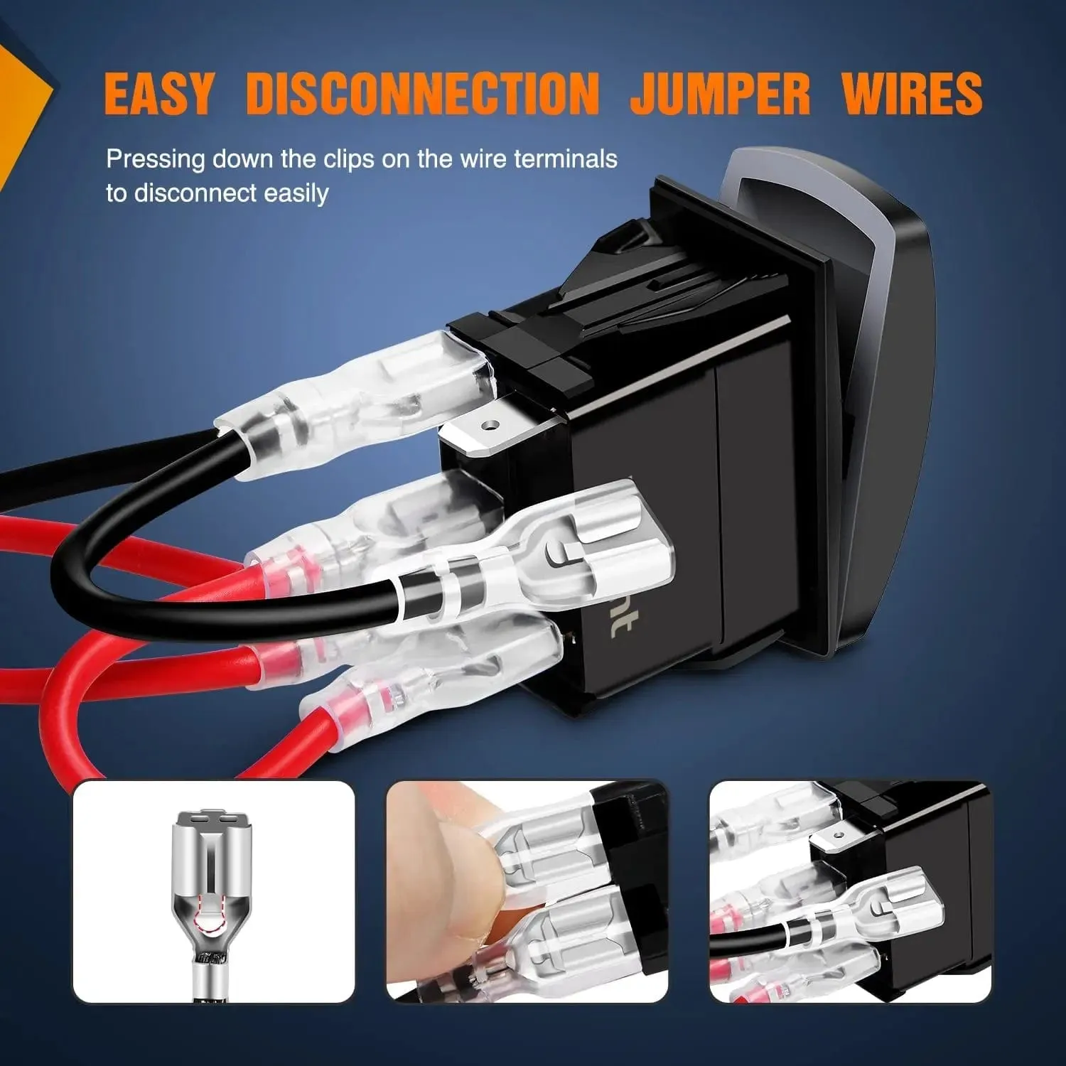 5Pin Laser On/Off Cooling Fans Rocker Switch Red