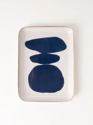 Abstract Enameled Metal Tray