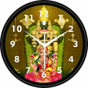 Adarsh Craft God laxmi Wall Clock Antique Designer for Home Living Room and Office Size (10"X 10" in) Multicolor