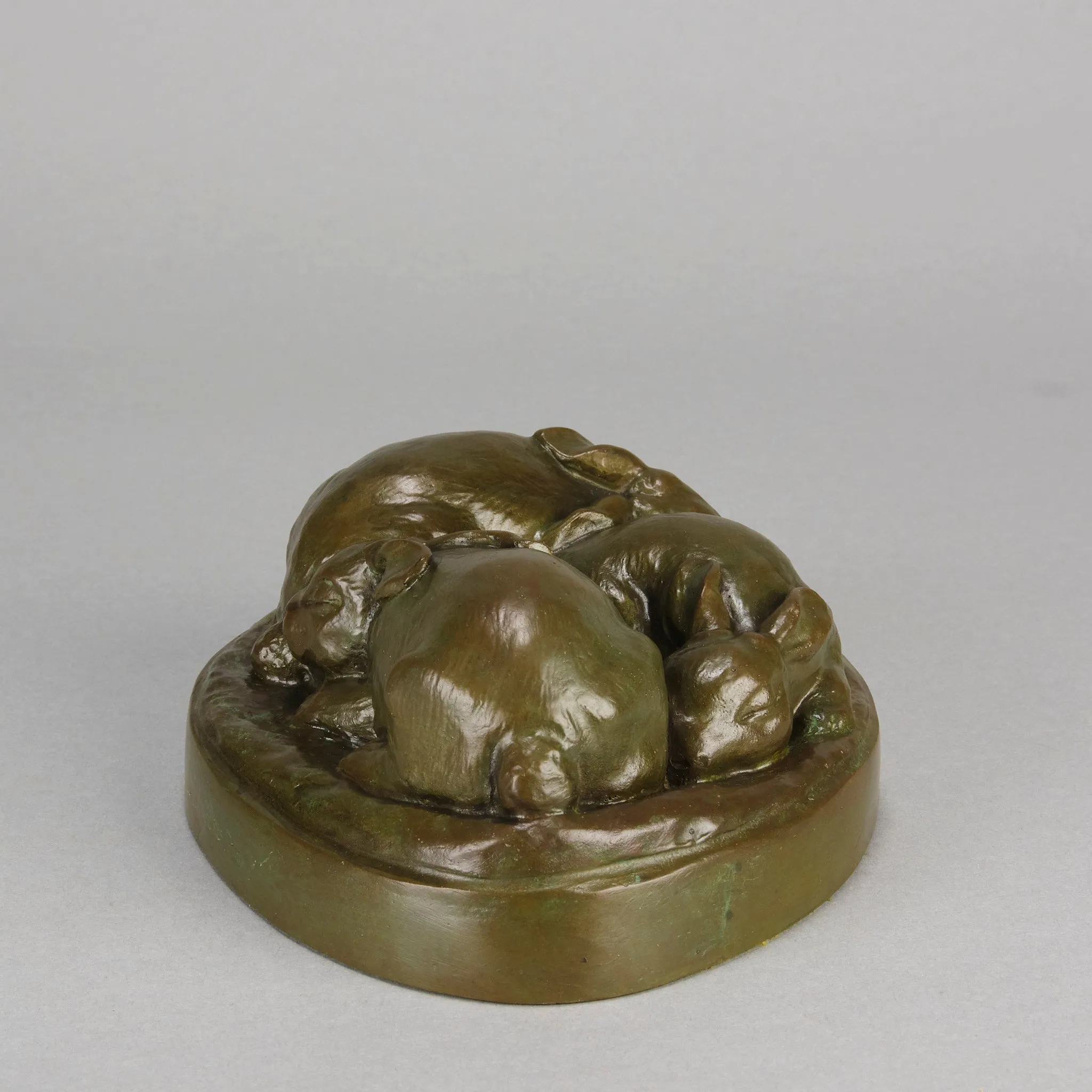 American Bronze 'Three Sleeping Bunnies'