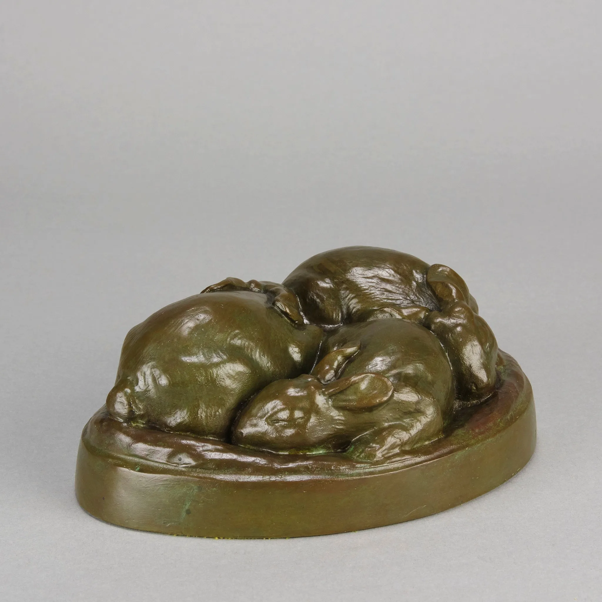 American Bronze 'Three Sleeping Bunnies'