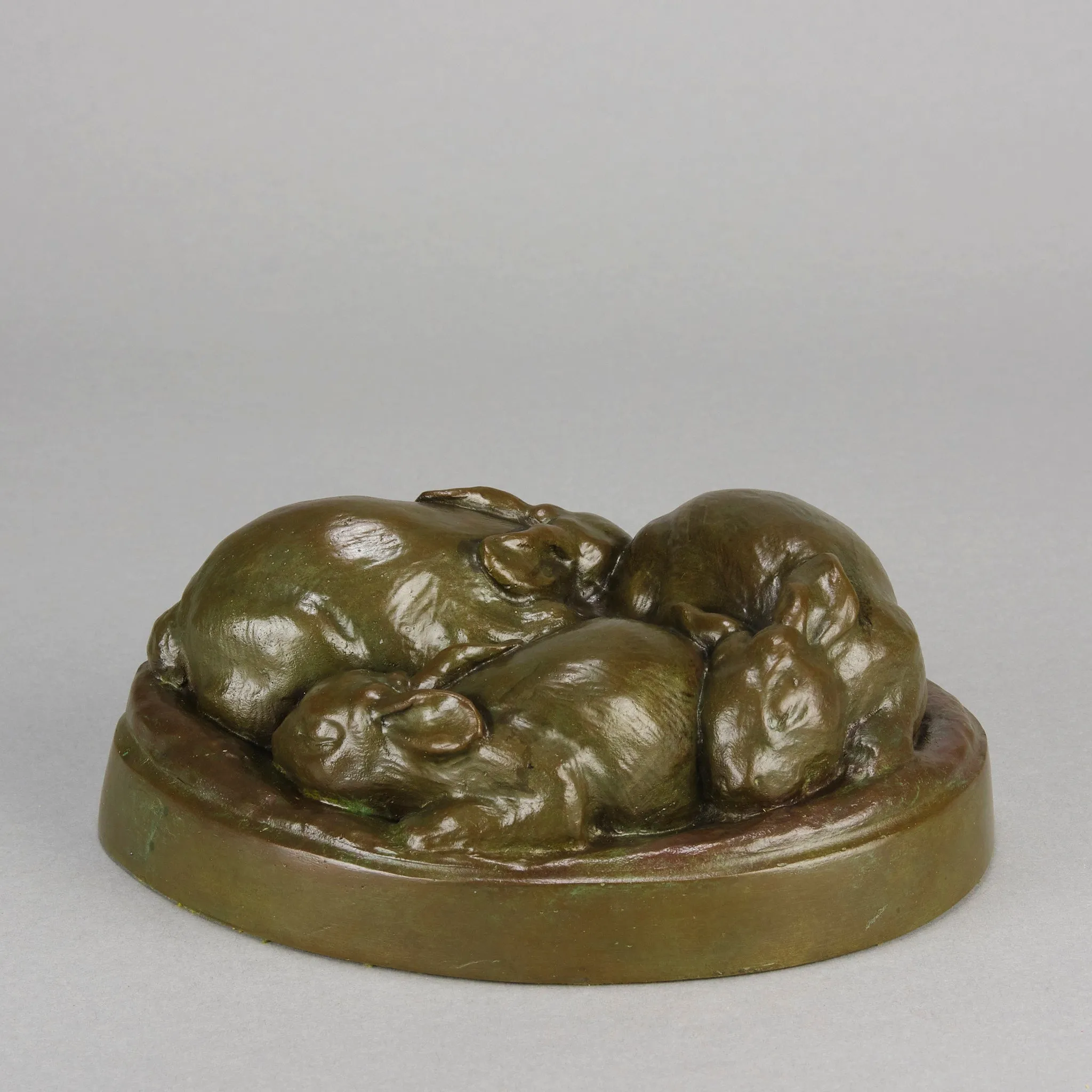American Bronze 'Three Sleeping Bunnies'