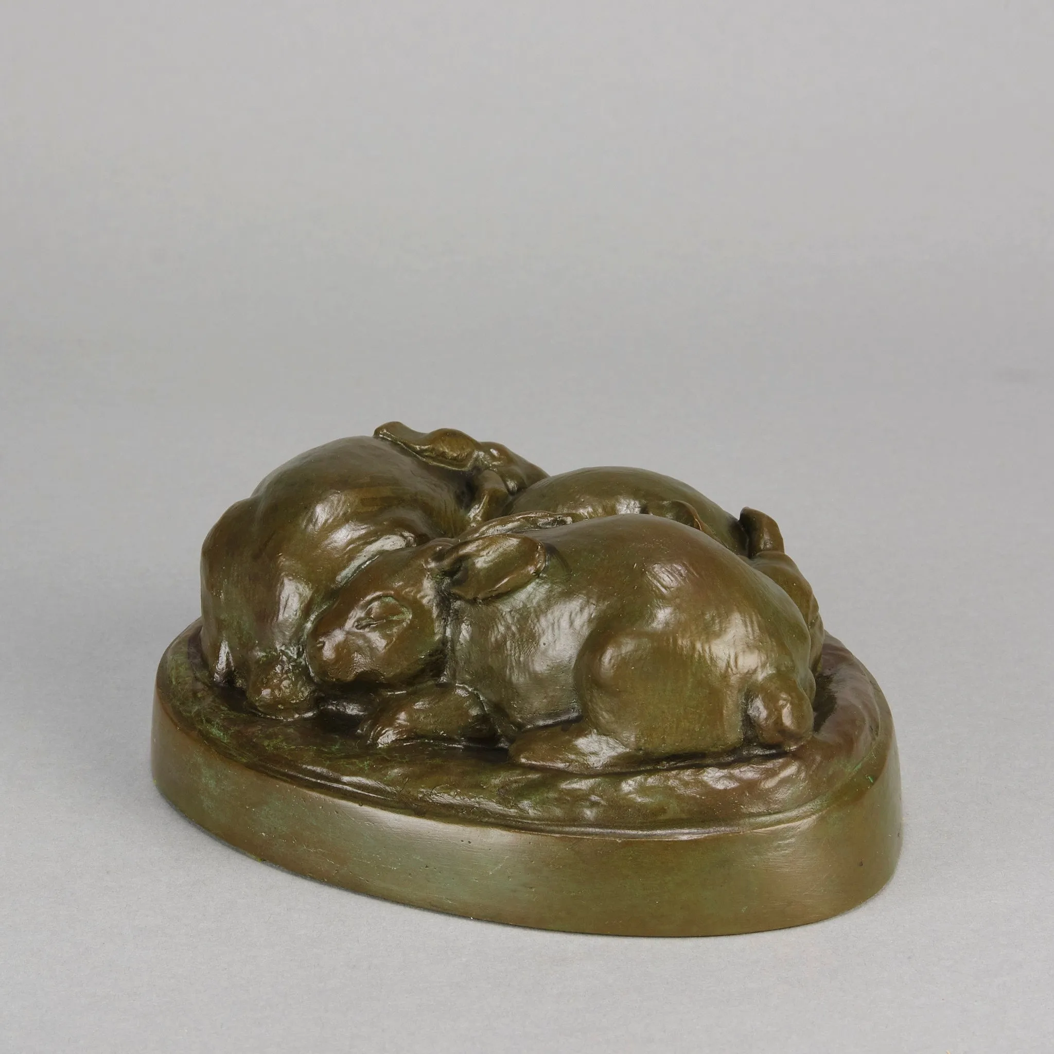 American Bronze 'Three Sleeping Bunnies'