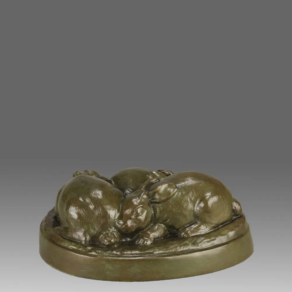 American Bronze 'Three Sleeping Bunnies'