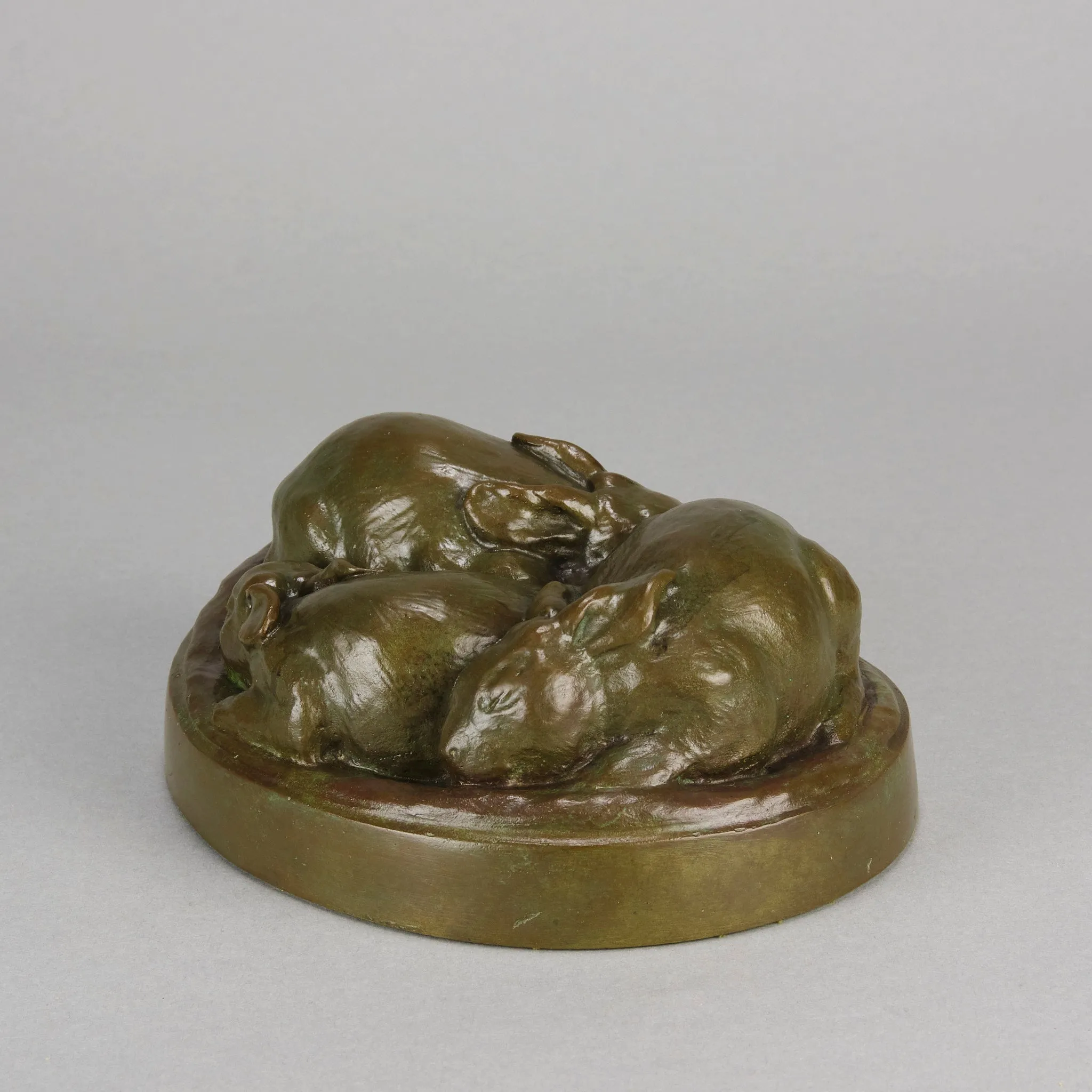 American Bronze 'Three Sleeping Bunnies'