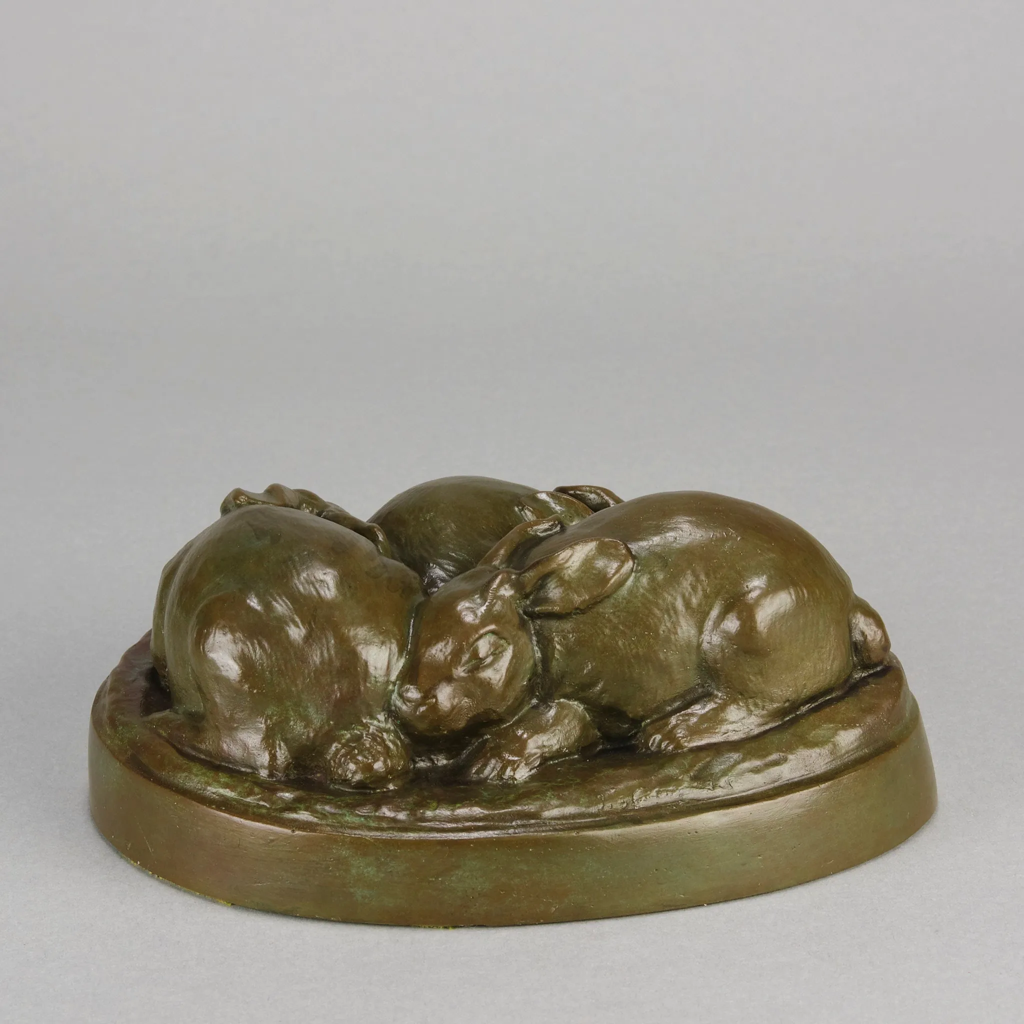 American Bronze 'Three Sleeping Bunnies'
