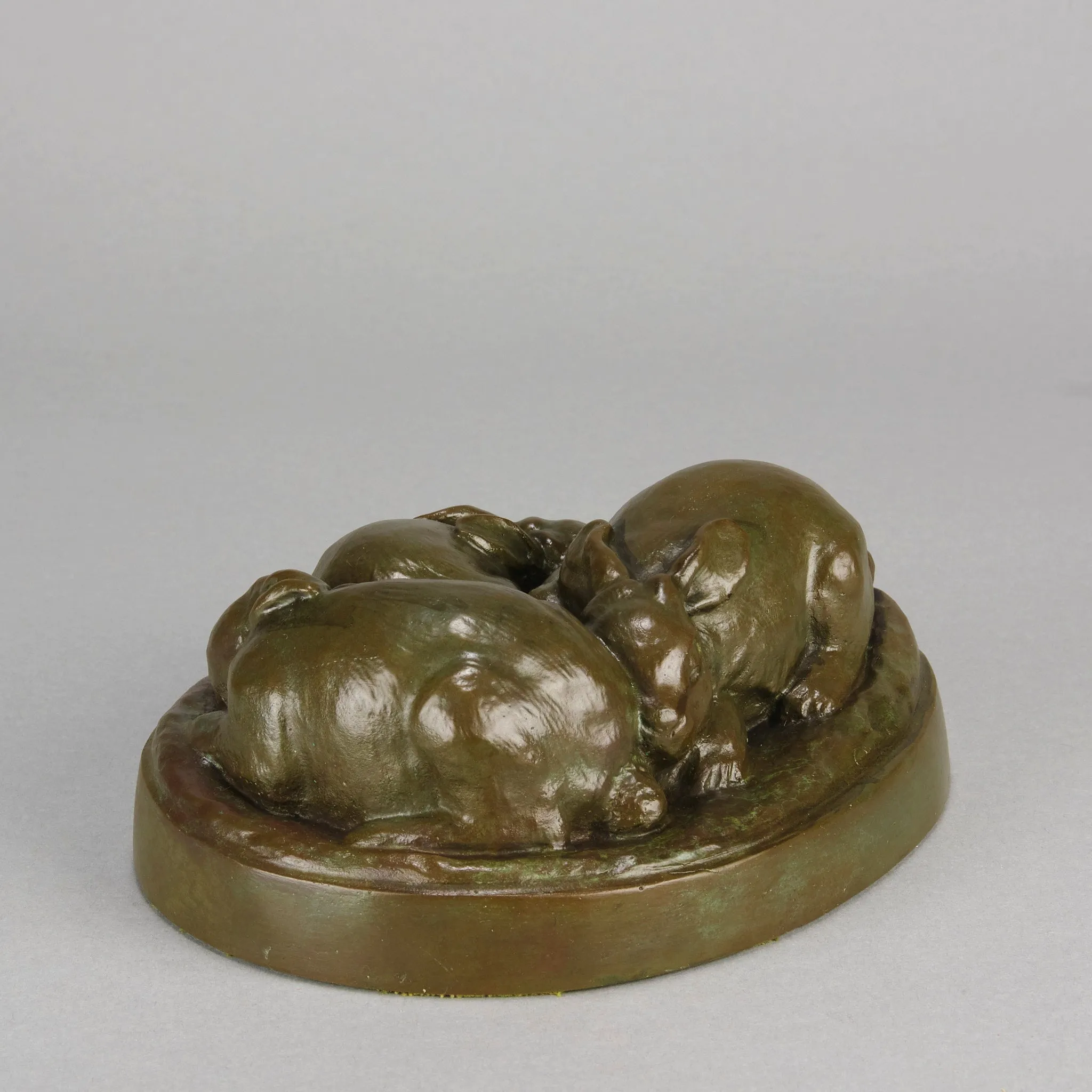 American Bronze 'Three Sleeping Bunnies'