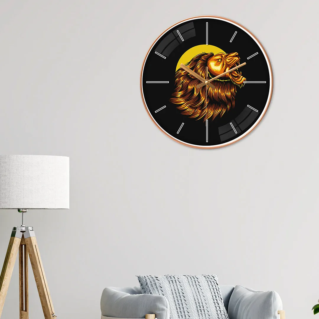 Angry lion wall clock