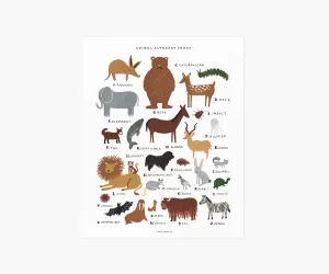 Animal Alphabet Chart Art Print