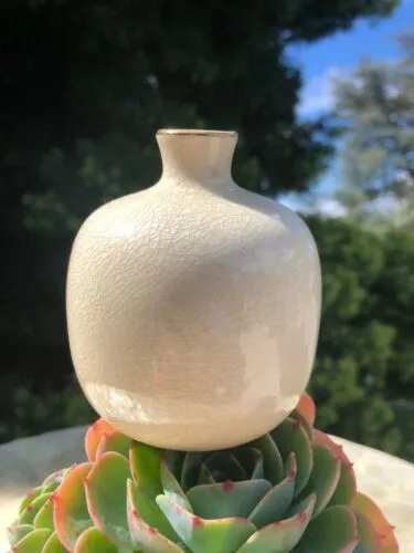 Antique Chinese Signed Porcelain Hand Painted Flowers Floral Design Bud Vase