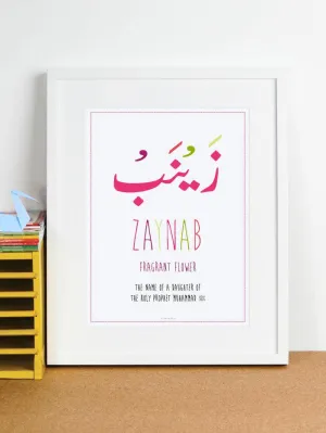 Arabic Name Frame 'Zaynab'