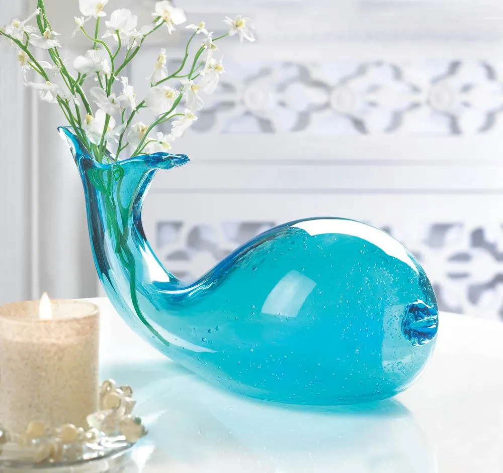 Art Glass Whale Vase