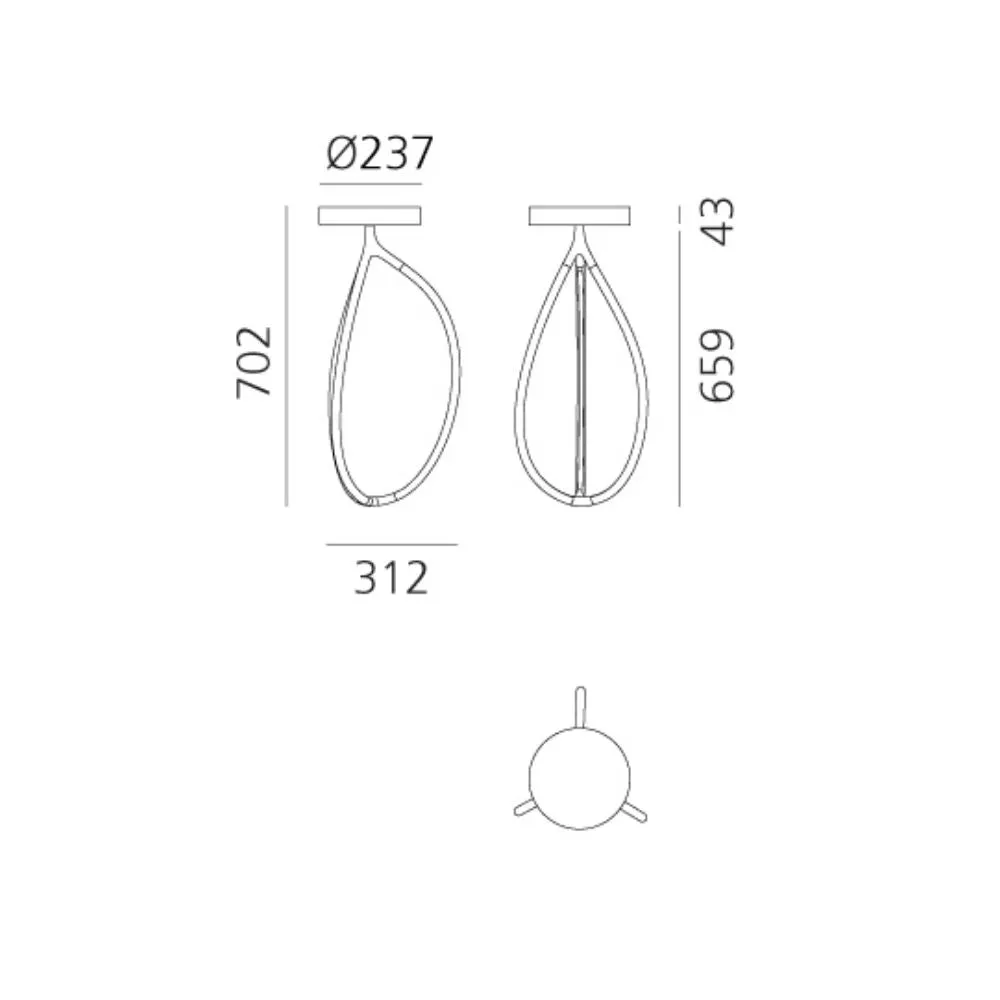 Artemide Arrival 70 ceiling lamp LED h. 70 cm.