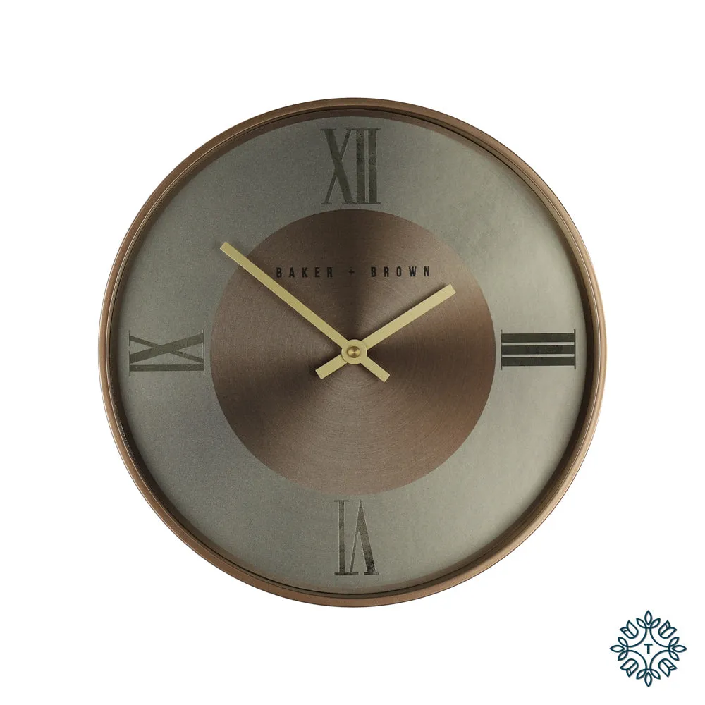 Baker and brown bronze clock 30cm