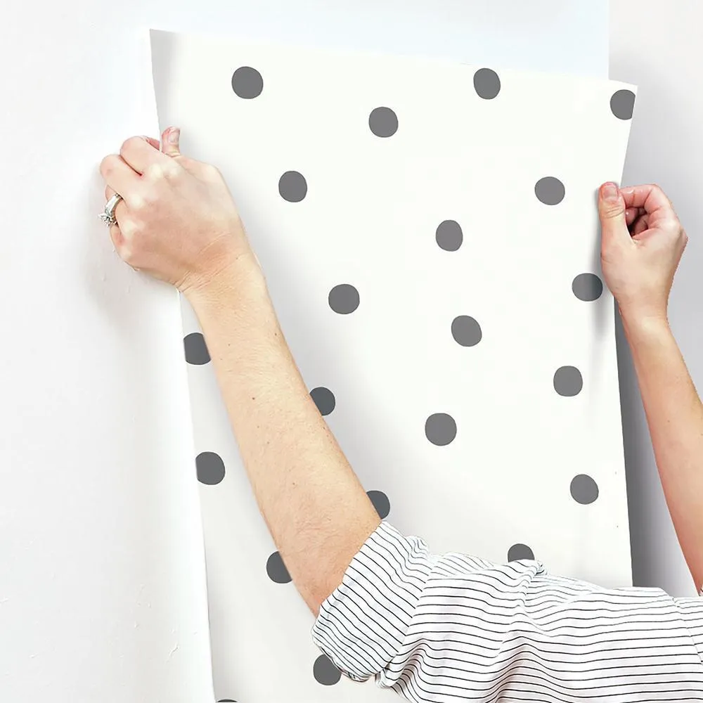 Black Dots Peel and Stick Wallpaper
