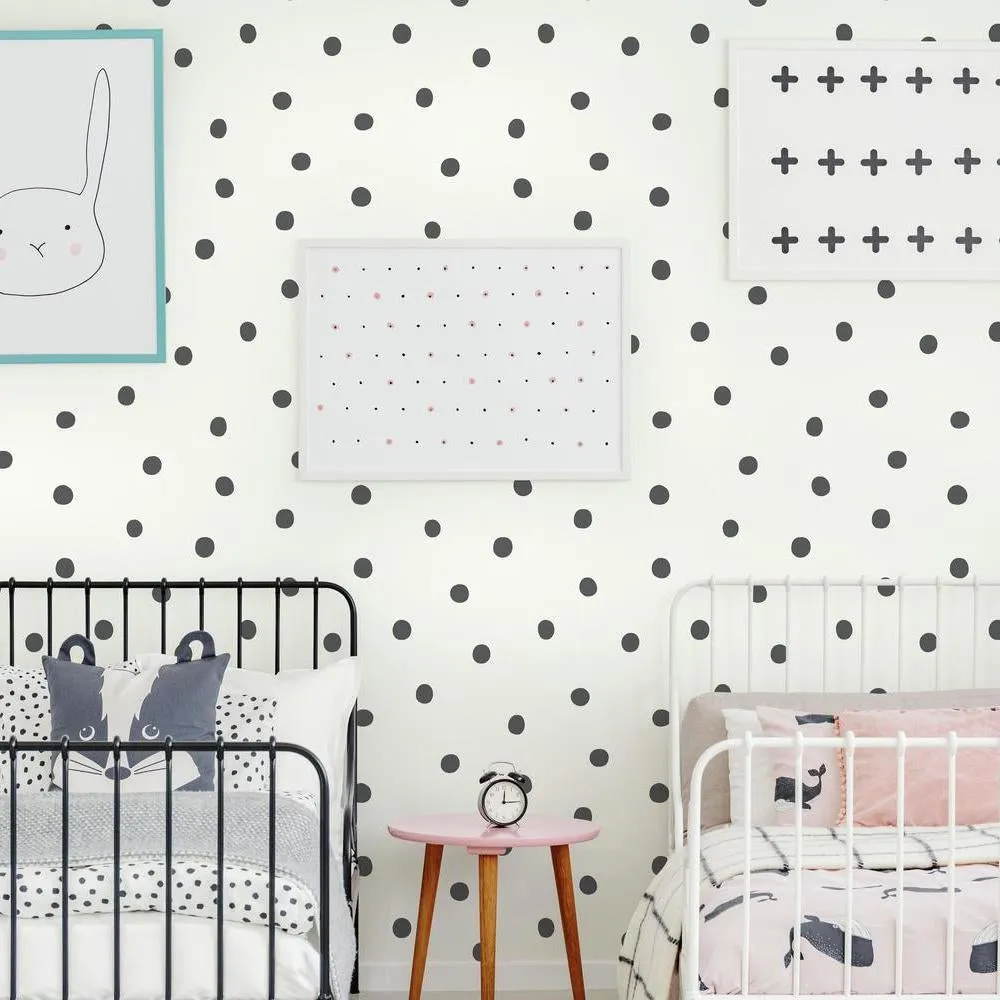 Black Dots Peel and Stick Wallpaper
