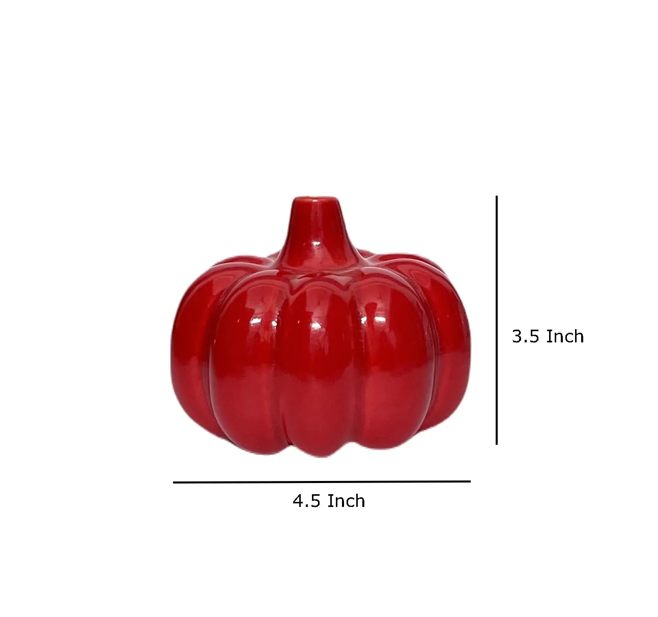 Bliss Hohm Pumpkin Ceramic Flower Vase for Home Decor and Gifting, Flower Vase for Living Room & Office Decor, Pampas Grass Vase, Ceramic Pumpkin Red Vase, Small Vase (Red Pumpkin)