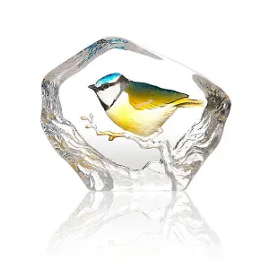 Blue Tit Crystal Bird Figurine