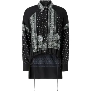 Bluse e camicie Donna Pinko - Clocks Camicia Twill Stampa Ba - Nero