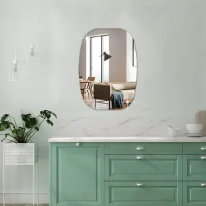 Bnezz - Self Adhesive Wall Mirror Stickers Big Size (30x20) Cm Frameless Mirror for Wall Stickers | Mirror for Bathroom | Bedroom | Wash Basin Flexible Mirror Sheets for Wall (T-BasinMirror)