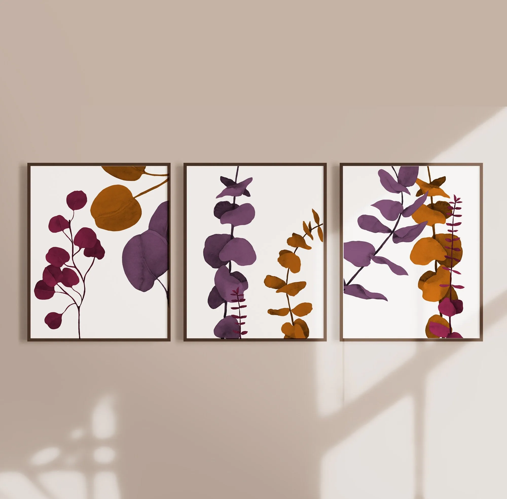Boho Eucalyptus abstract wall art