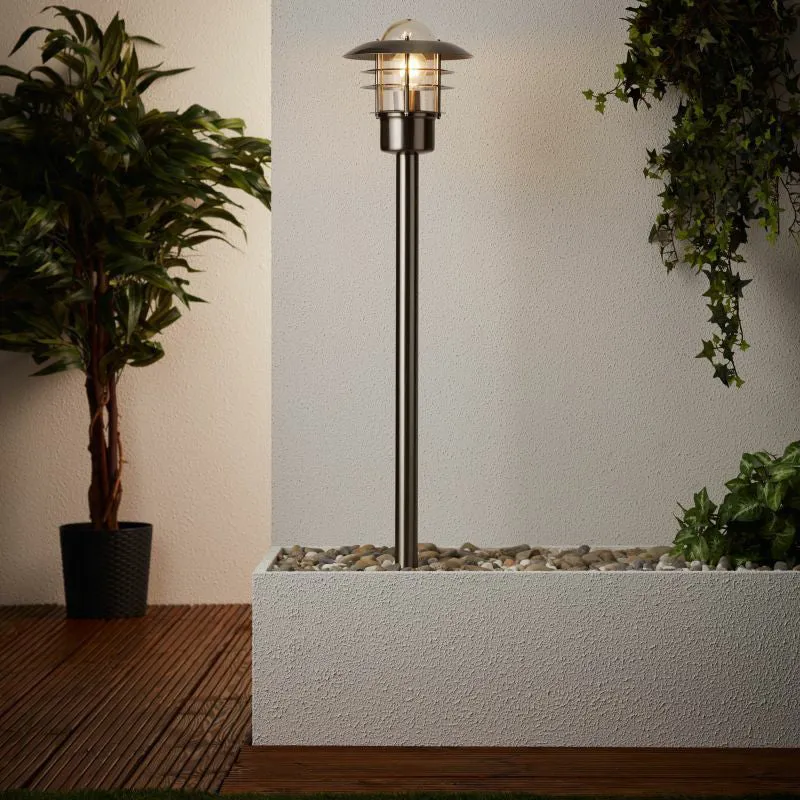 Brilliant 1 Light 60W Terrence Outdoor Path Light - Stainless Steel | 45785/82